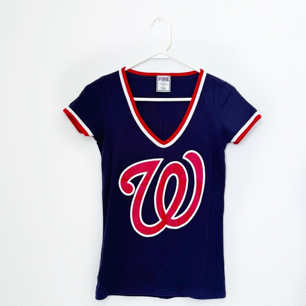 VS Pink Washington Nationals Play Ball Tee in Navy Small